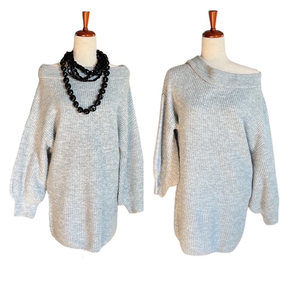 Express oversized ribbed wide neck sweater